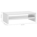 NNEVL Monitor Stand High Gloss White 42x24x13 cm Chipboard