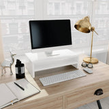 NNEVL Monitor Stand High Gloss White 42x24x13 cm Chipboard