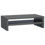 NNEVL Monitor Stand High Gloss Grey 42x24x13 cm Chipboard