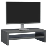 NNEVL Monitor Stand High Gloss Grey 42x24x13 cm Chipboard