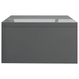 NNEVL Monitor Stand High Gloss Grey 42x24x13 cm Chipboard