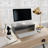NNEVL Monitor Stand High Gloss Grey 42x24x13 cm Chipboard