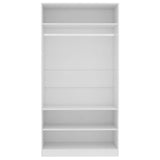 NNEVL Wardrobe White 100x50x200 cm Engineered Wood