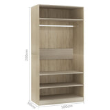 NNEVL Wardrobe Sonoma Oak 100x50x200 cm Engineered Wood