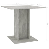 NNEVL Dining Table Concrete Grey 80x80x75 cm Chipboard