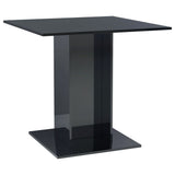 NNEVL Dining Table High Gloss Black 80x80x75 cm Chipboard