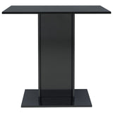NNEVL Dining Table High Gloss Black 80x80x75 cm Chipboard