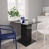 NNEVL Dining Table High Gloss Black 80x80x75 cm Chipboard