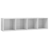 NNEVL Book Cabinet/TV Cabinet High Gloss White 143x30x36 cm