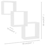 NNEVL Cube Wall Shelves White 84.5x15x27 cm Chipboard