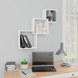NNEVL Cube Wall Shelves White 84.5x15x27 cm Chipboard