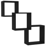 NNEVL Cube Wall Shelves Black 84.5x15x27 cm Chipboard