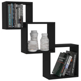NNEVL Cube Wall Shelves Black 84.5x15x27 cm Chipboard