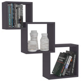 NNEVL Cube Wall Shelves Grey 84.5x15x27 cm Chipboard