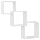 NNEVL Cube Wall Shelves High Gloss White 84.5x15x27 cm Chipboard