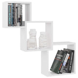 NNEVL Cube Wall Shelves High Gloss White 84.5x15x27 cm Chipboard