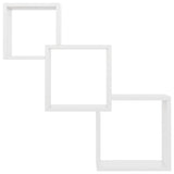 NNEVL Cube Wall Shelves High Gloss White 84.5x15x27 cm Chipboard