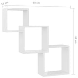 NNEVL Cube Wall Shelves High Gloss White 84.5x15x27 cm Chipboard