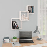 NNEVL Cube Wall Shelves High Gloss White 84.5x15x27 cm Chipboard