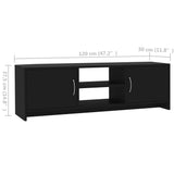NNEVL TV Cabinet Black 120x30x37.5 cm Chipboard