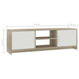 NNEVL TV Cabinet White and Sonoma Oak 120x30x37.5 cm Chipboard