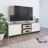 NNEVL TV Cabinet White and Sonoma Oak 120x30x37.5 cm Chipboard