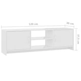 NNEVL TV Cabinet High Gloss White 120x30x37.5 cm Chipboard