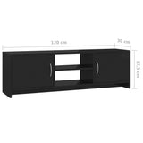 NNEVL TV Cabinet High Gloss Black 120x30x37.5 cm Chipboard