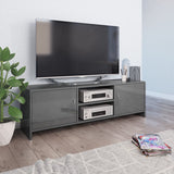 NNEVL TV Cabinet High Gloss Grey 120x30x37.5 cm Chipboard