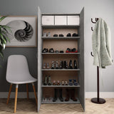 NNEVL Shoe Cabinet Concrete Grey 80x35.5x180 cm Chipboard