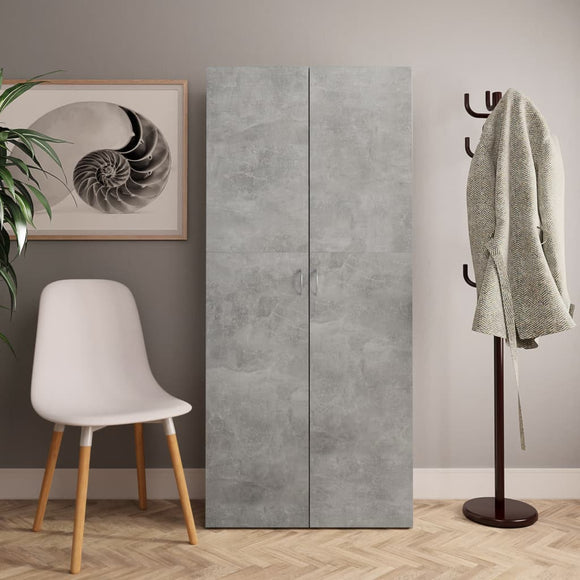 NNEVL Shoe Cabinet Concrete Grey 80x35.5x180 cm Chipboard