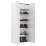 NNEVL Shoe Cabinet High Gloss White 80x35.5x180 cm Chipboard