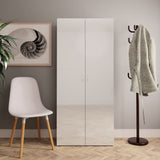 NNEVL Shoe Cabinet High Gloss White 80x35.5x180 cm Chipboard
