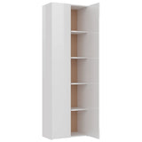 NNEVL Office Cabinet High Gloss White 60x32x190 cm Chipboard