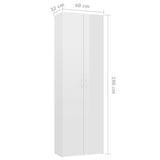 NNEVL Office Cabinet High Gloss White 60x32x190 cm Chipboard