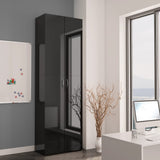 NNEVL Office Cabinet High Gloss Black 60x32x190 cm Chipboard