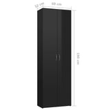 NNEVL Office Cabinet High Gloss Black 60x32x190 cm Chipboard