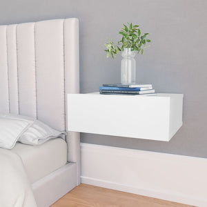 NNEVL Floating Nightstands 2 pcs White 40x30x15cm Engineered Wood