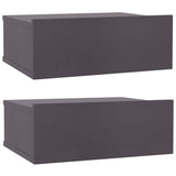 NNEVL Floating Nightstands 2 pcs Grey 40x30x15 cm Chipboard