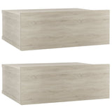 NNEVL Floating Nightstands 2 pcs Sonoma Oak 40x30x15 cm Chipboard