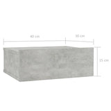 NNEVL Floating Nightstands 2 pcs Concrete Grey 40x30x15 cm Chipboard