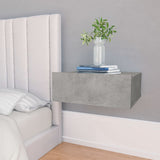 NNEVL Floating Nightstands 2 pcs Concrete Grey 40x30x15 cm Chipboard