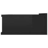 NNEVL Floating Nightstand High Gloss Black 40x30x15 cm Chipboard
