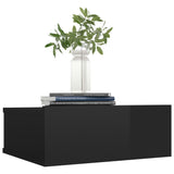 NNEVL Floating Nightstands 2 pcs High Gloss Black 40x30x15 cm Chipboard