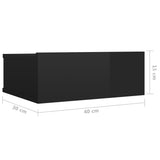 NNEVL Floating Nightstands 2 pcs High Gloss Black 40x30x15 cm Chipboard