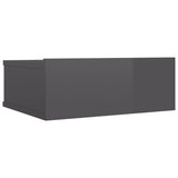 NNEVL Floating Nightstand High Gloss Grey 40x30x15 cm Chipboard