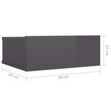 NNEVL Floating Nightstand High Gloss Grey 40x30x15 cm Chipboard