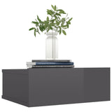 NNEVL Floating Nightstands 2 pcs High Gloss Grey 40x30x15 cm Chipboard