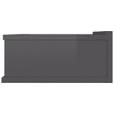 NNEVL Floating Nightstands 2 pcs High Gloss Grey 40x30x15 cm Chipboard