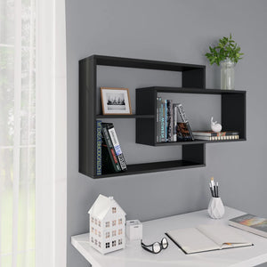 NNEVL Wall Shelves Black 104x20x58.5 cm Chipboard